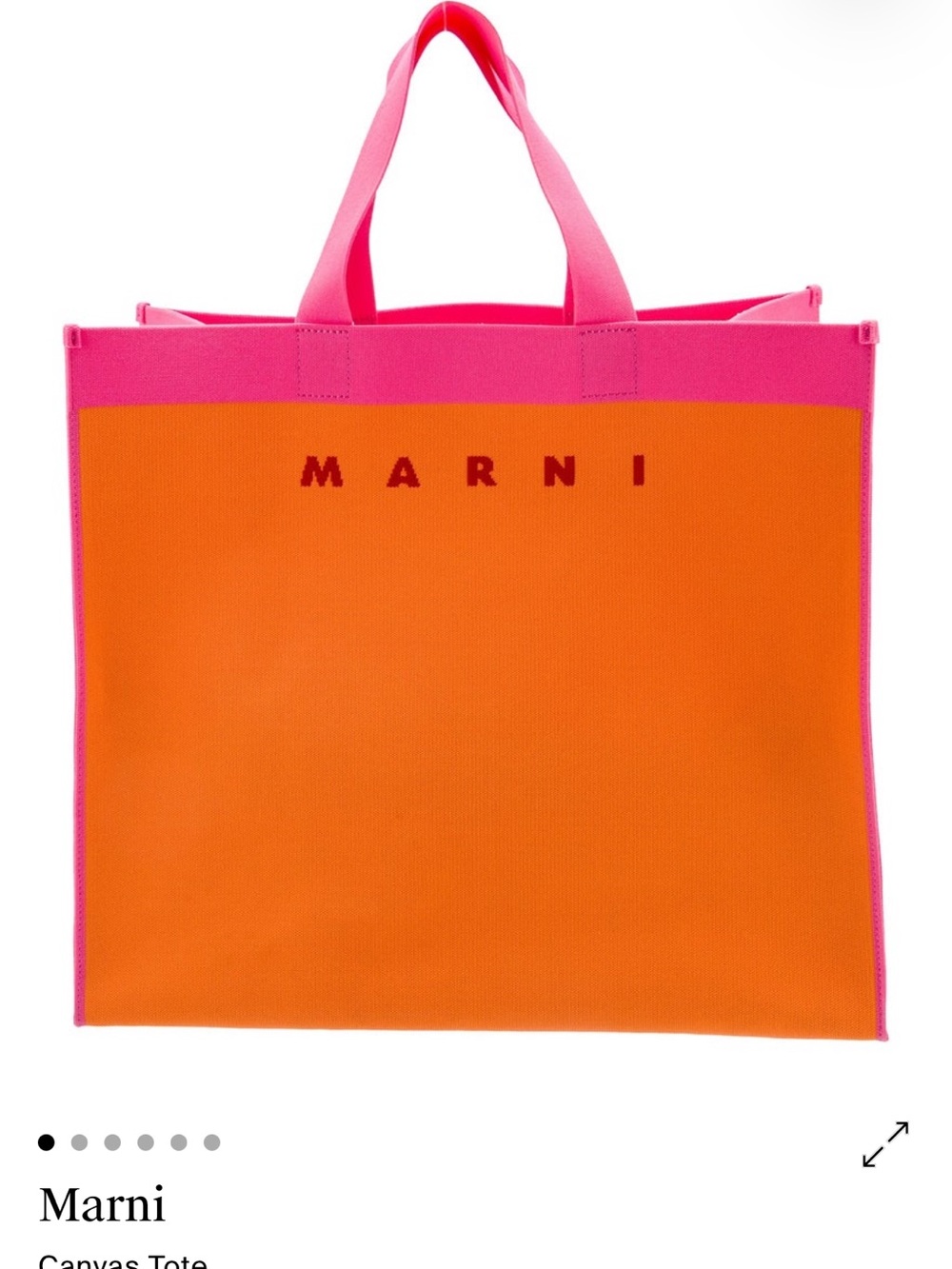 Marni Orange & Pink Large Shopping Tote